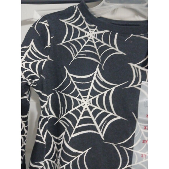 NWT Old Navy Kids Toddler Unisex LS Tee Size 4T Halloween Spiderweb Boys Girls - Picture 2 of 4